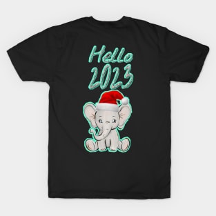 Little Elephant Happy New Year T-Shirt Stickers T-Shirt